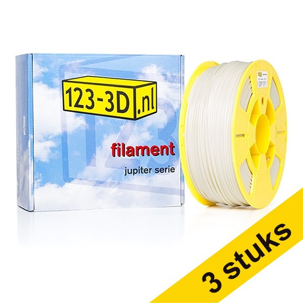 Aanbieding: 3x Filament neutraal 2,85 mm ABS 1 kg Jupiter serie (123-3D huismerk) 135573 - 1