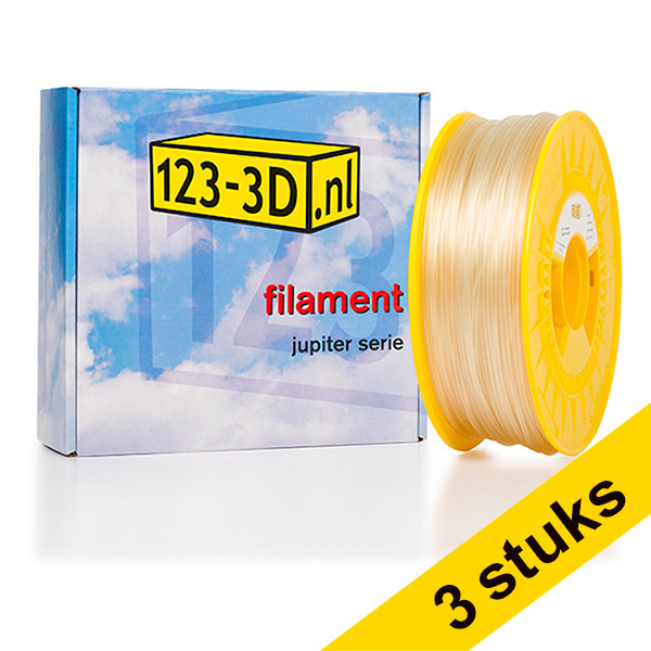 Aanbieding: 3x Filament neutraal 2,85 mm PLA 1,1 kg Jupiter serie (123-3D huismerk) 135574 - 1