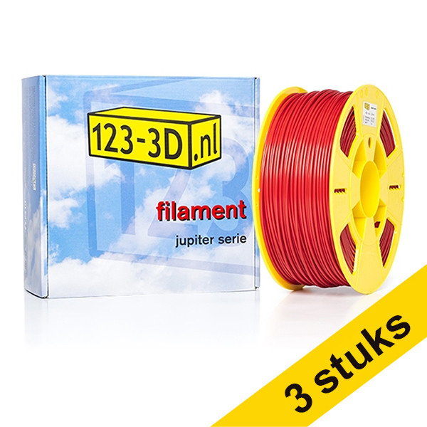 Aanbieding: 3x Filament rood 2,85 mm ABS 1 kg Jupiter serie (123-3D huismerk) 135585 - 1
