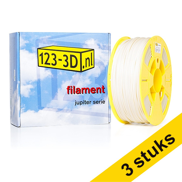 Aanbieding: 3x Filament wit 2,85 mm ABS 1 kg Jupiter serie (123-3D huismerk) 135596 - 1