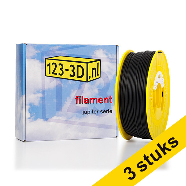 Aanbieding: 3x Filament zwart 2,85 mm ABS 1 kg Jupiter serie (123-3D huismerk) 135606 - 1