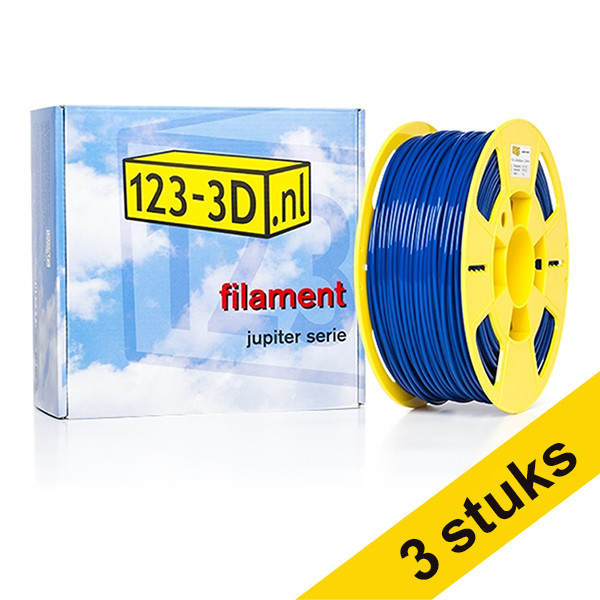 Aanbieding: 3x filament donkerblauw 2,85 mm ABS 1 kg Jupiter serie (123-3D huismerk) 135543 - 1