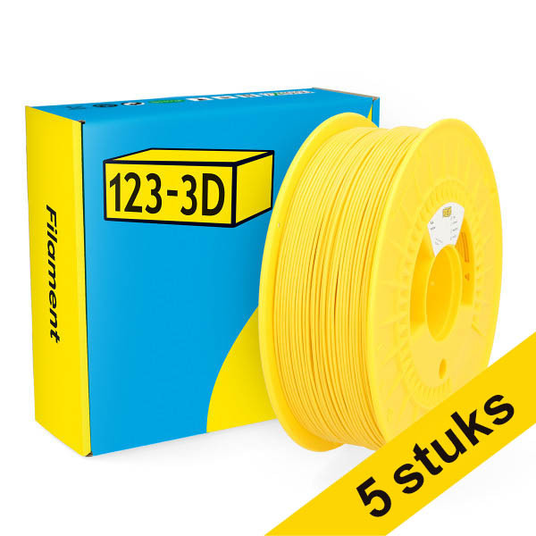 Aanbieding: 5x 123-3D Filament PLA Geel 1,75 mm 1 kg DHM10007 Aanbieding: 5x 123-3D Filament PLA Geel 1,75 mm 1 kg DHM10007 - 1