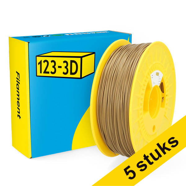 Aanbieding: 5x 123-3D Filament PLA Goud 1,75 mm 1 kg DHM10010 Aanbieding: 5x 123-3D Filament PLA Goud 1,75 mm 1 kg DHM10010 - 1