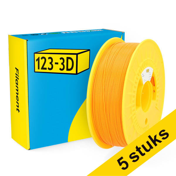 Aanbieding: 5x 123-3D Filament PLA Oranje 1,75 mm 1 kg DHM10031 Aanbieding: 5x 123-3D Filament PLA Oranje 1,75 mm 1 kg DHM10031 - 1
