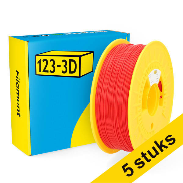 Aanbieding: 5x 123-3D Filament PLA Rood 1,75 mm 1 kg DHM10037 Aanbieding: 5x 123-3D Filament PLA Rood 1,75 mm 1 kg DHM10037 - 1