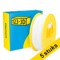 Aanbieding: 5x 123-3D Filament PLA Wit 1,75 mm 1 kg DHM10043 Aanbieding: 5x 123-3D Filament PLA Wit 1,75 mm 1 kg DHM10043