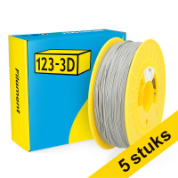 Aanbieding: 5x 123-3D Filament PLA Zilver 1,75 mm 1 kg DHM10046 Aanbieding: 5x 123-3D Filament PLA Zilver 1,75 mm 1 kg DHM10046