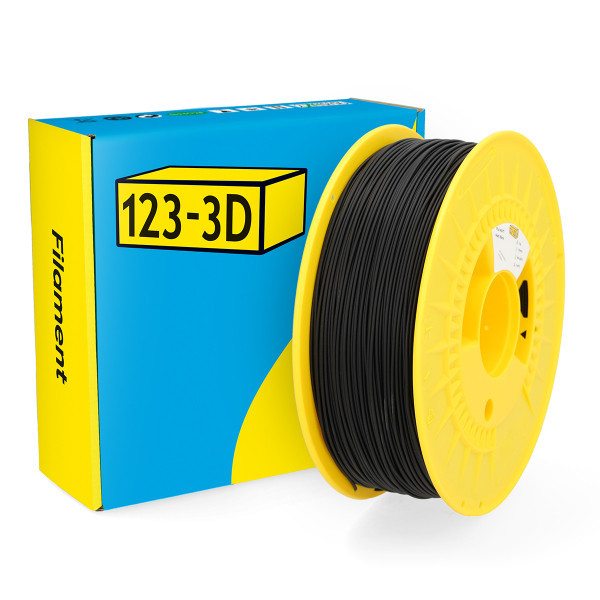 123-3D fFilament PLA mat zwart 1,75 mm 1 kg DHM00102 - 1