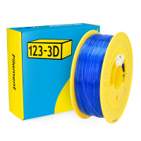 123-3D filament PETG transparent blauw 1,75 mm 1 kg DHM00135