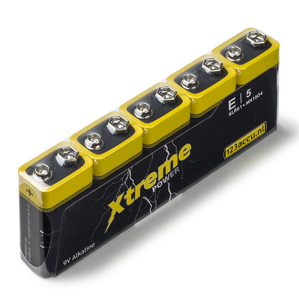 123accu Xtreme Power 6LR61 E-Block batterij 5 stuks APA01122C ADR00047 - 1