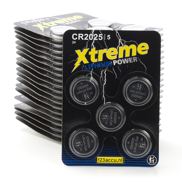 123accu Xtreme Power CR2025 knoopcel batterij 100 stuks ADR00068 - 1