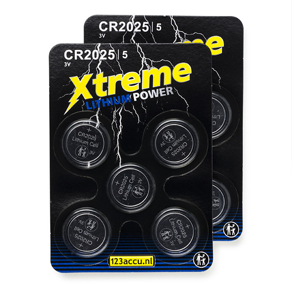 123accu Xtreme Power CR2025 knoopcelbatterij 10 stuks ADR00074 - 1