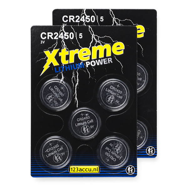 123accu Xtreme Power CR2450 knoopcel batterij 10 stuks ADR00073 - 1