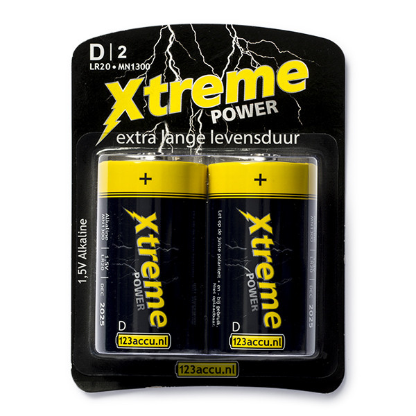 123accu Xtreme Power LR20 D batterij 2 stuks LR20P2B/10C MN1300C ADR00044 - 1