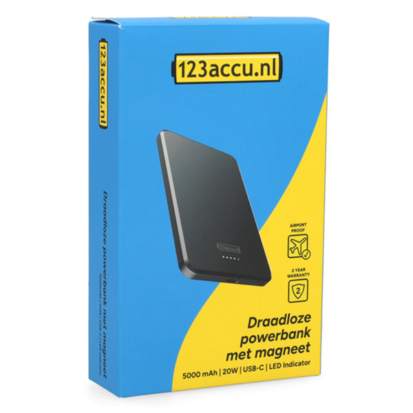 123accu draadloze powerbank ultra slim zwart (20W, 5000 mAh) ADR00363 - 10