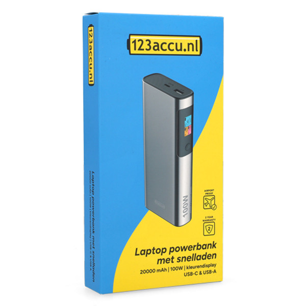 123accu laptop powerbank met snelladen zilver (100W, 20000 mAh) ADR00366 - 9