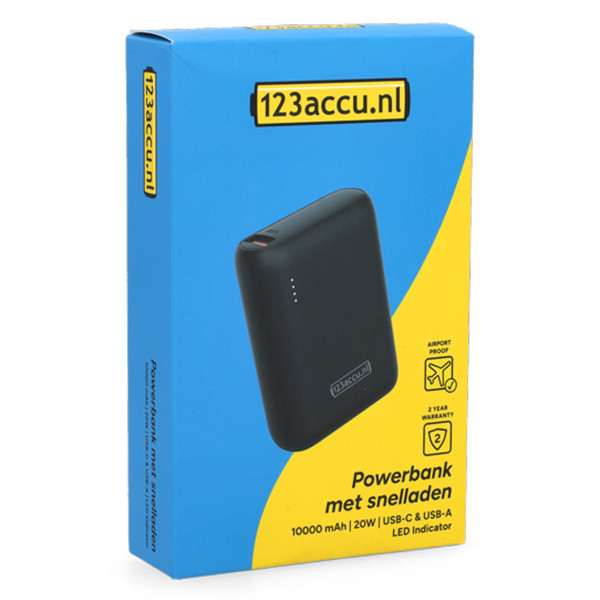 123accu powerbank met snelladen zwart (20W, 10000 mAh) ADR00364 - 10