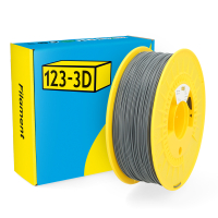 123-3D Filament PLA Tough Donkergrijs 1,75 mm 1 kg (Jupiter serie)