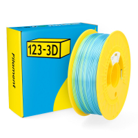 123inkt 123-3D filament PLA satijn regenboog blauw-groen-grijs 1,75 mm 1 kg  DHM00117