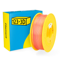 123inkt 123-3D filament PLA satijn regenboog rood-oranje 1,75 mm 1 kg  DHM00116