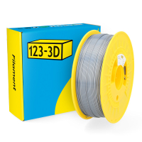 123inkt 123-3D filament PLA satijn zilver 1,75 mm 1 kg  DHM00065