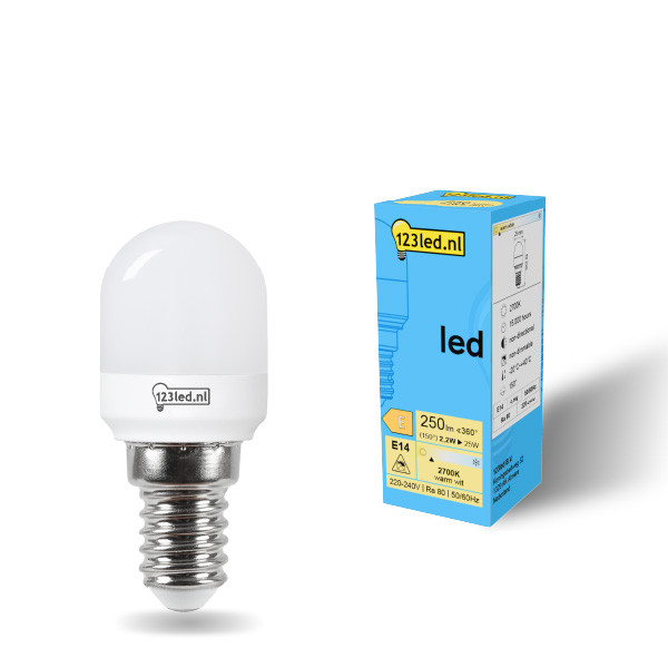 123inkt 123led E14 T25 ledlamp kogel mat 2.2W (25W)  LDR01924 - 1