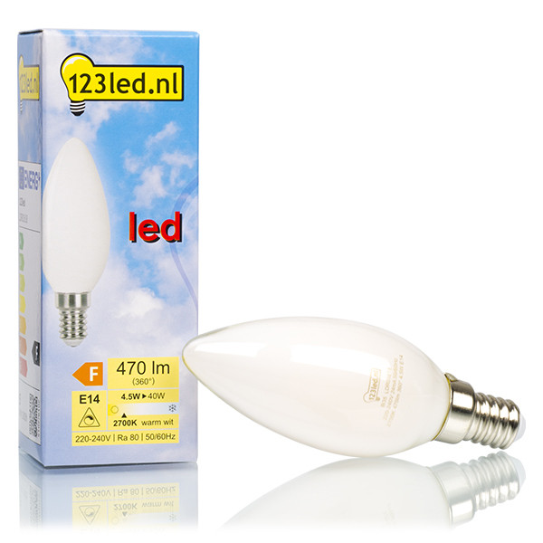 123inkt 123led E14 filament ledlamp kaars mat dimbaar 4W (40W)  LDR01618 - 1
