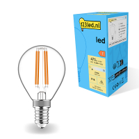 123inkt 123led E14 filament ledlamp kogel 4.5W (40W)  LDR01886