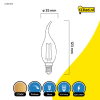 123inkt 123led E14 filament ledlamp sierkaars helder dimbaar 2.8W (25W)  LDR01870 - 2