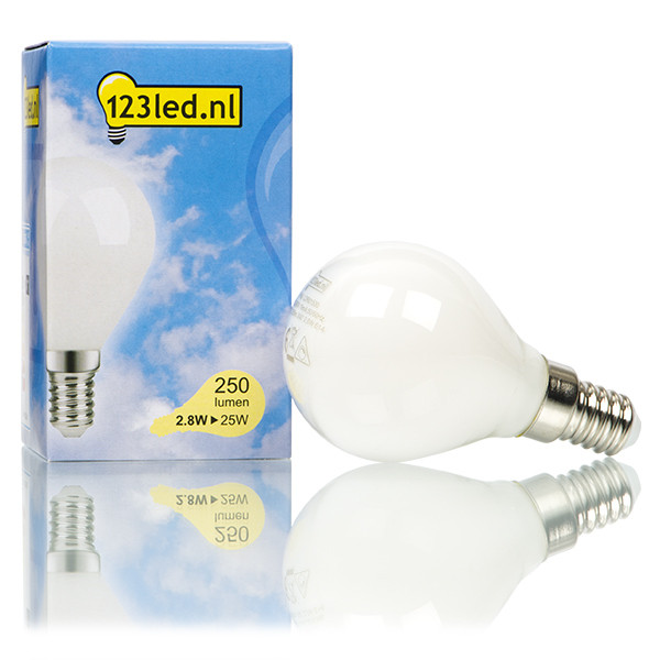 123inkt 123led E14 ledlamp kogel mat dimbaar 2.8W (25W) LDR01908 LDR01620 - 1