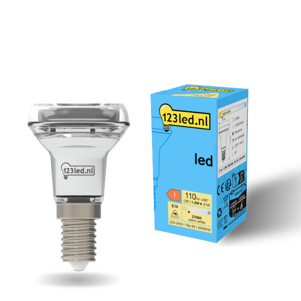 123inkt 123led E14 ledlamp reflector R39 1.5W (21W) 929001891002c LDR01916 - 1