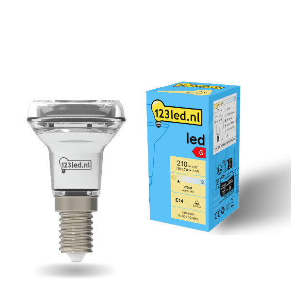123inkt 123led E14 ledlamp reflector R50 3W (33W) 929001891155c LDR01918 - 1