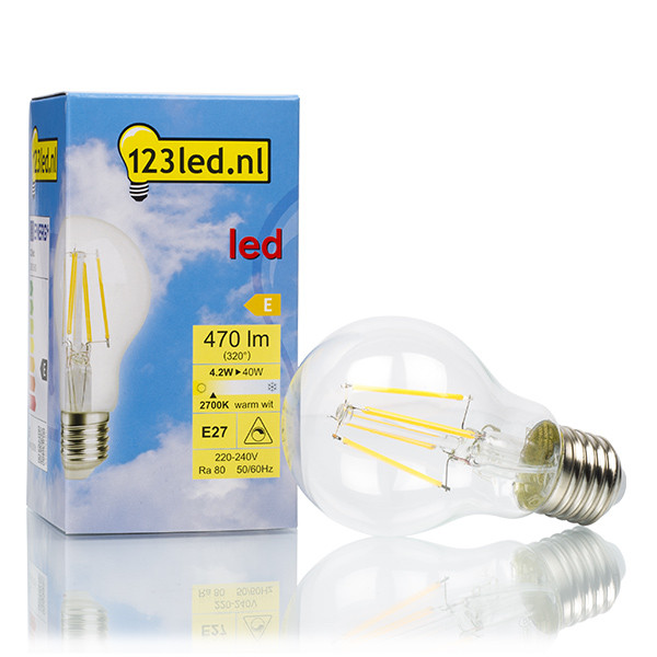 123inkt 123led E27 filament led-lamp peer dimbaar 4.2W (40W)  LDR01600 - 1