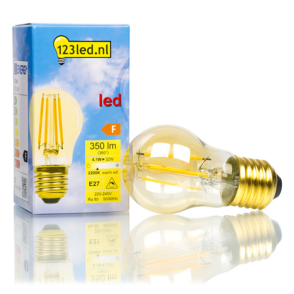 123inkt 123led E27 filament ledlamp kogel goud dimbaar 4.1W (32W)  LDR01666 - 1