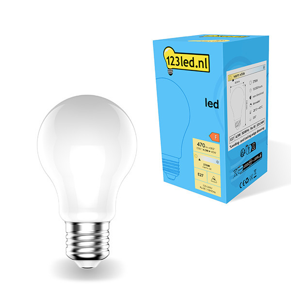 123inkt 123led E27 ledlamp peer mat dimbaar 2700K 4.5W (40W)  LDR01778 - 1