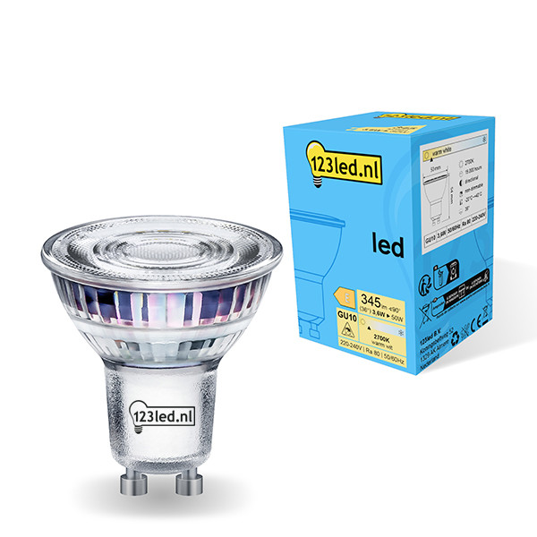 123inkt 123led GU10 ledspot glas 2700K 3.6W (50W)  LDR01720 - 1