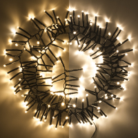 123inkt 123led clusterverlichting extra warm wit & warm wit 1,4 meter op batterijen 192 lampjes met timer  LDR07297