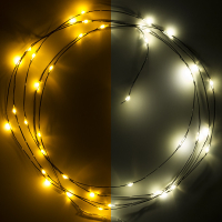 123led draadverlichting op batterijen 2 meter extra warm wit & warm wit 40 lampjes zwart LDR07283