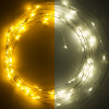123led draadverlichting op batterijen 5m extra warmwit & warmwit 100 lampjes zilver LDR07281 - 1