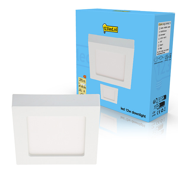 123inkt 123led inbouwarmatuur | Vierkant | 17.7 x 17.7 cm | 3000-6000K | Dimbaar (12W) 810384L123 LDR02021 - 1