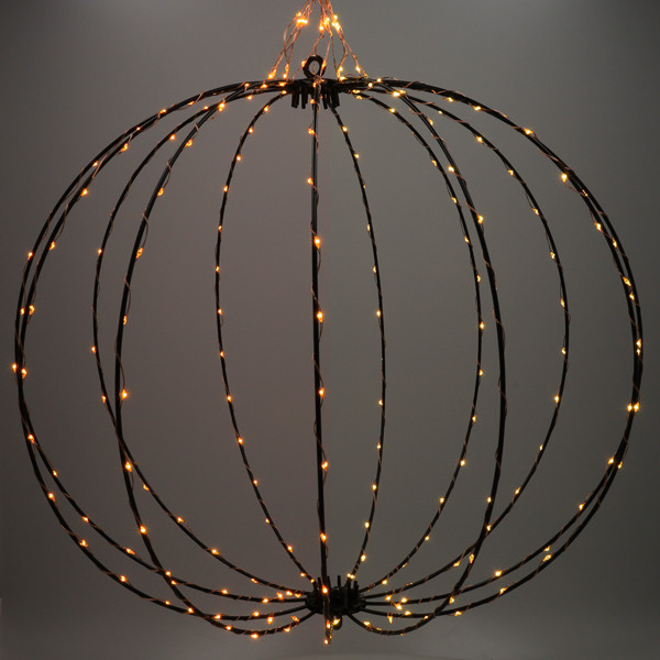 123led lichtbol kerst Ø 60 cm extra warm wit & warm wit 288 lampjes zwart LDR07333 - 1