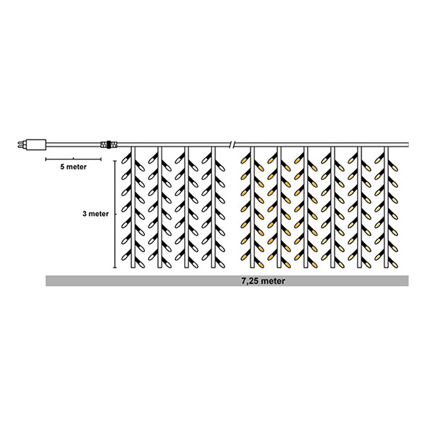 123inkt 123led lichtgordijn extra warm wit & warm wit 225x300 480 lampjes  LDR07014 - 2