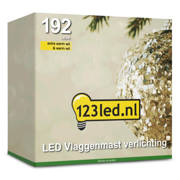 123inkt 123led vlaggenmastverlichting extra warm wit & warm wit 2 meter hoog 192 lampjes  LDR07161 - 2