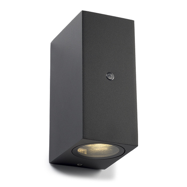 123inkt 123led wandlamp Avalon Up & Down vierkant zwart met sensor geschikt voor 1x GU10 1114 LDR08522 - 1