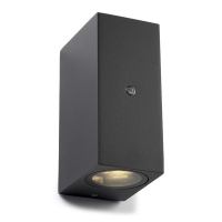 123inkt 123led wandlamp Avalon Up & Down vierkant zwart met sensor geschikt voor 1x GU10 1114 LDR08522