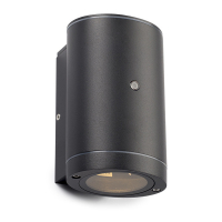 123inkt 123led wandlamp Kingston zwart ovaal met sensor geschikt voor 1x GU10 6004 LDR08523