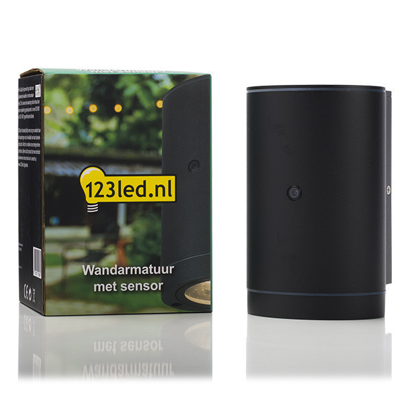 123inkt 123led wandlamp Kingston zwart ovaal met sensor geschikt voor 1x GU10 6004 LDR08523 - 2