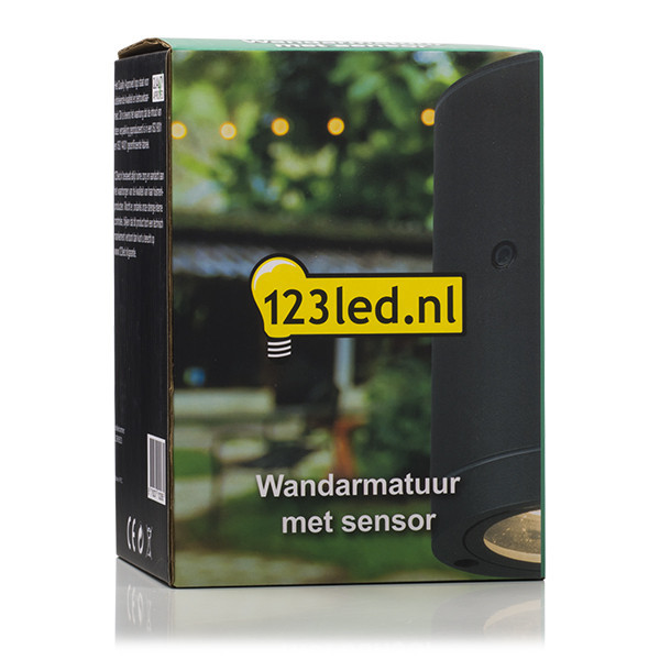 123inkt 123led wandlamp Kingston zwart ovaal met sensor geschikt voor 1x GU10 6004 LDR08523 - 5