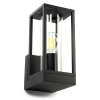 123inkt 123led wandlamp glas Dakota zwart geschikt voor 1x E27 5931 LDR08507 - 3